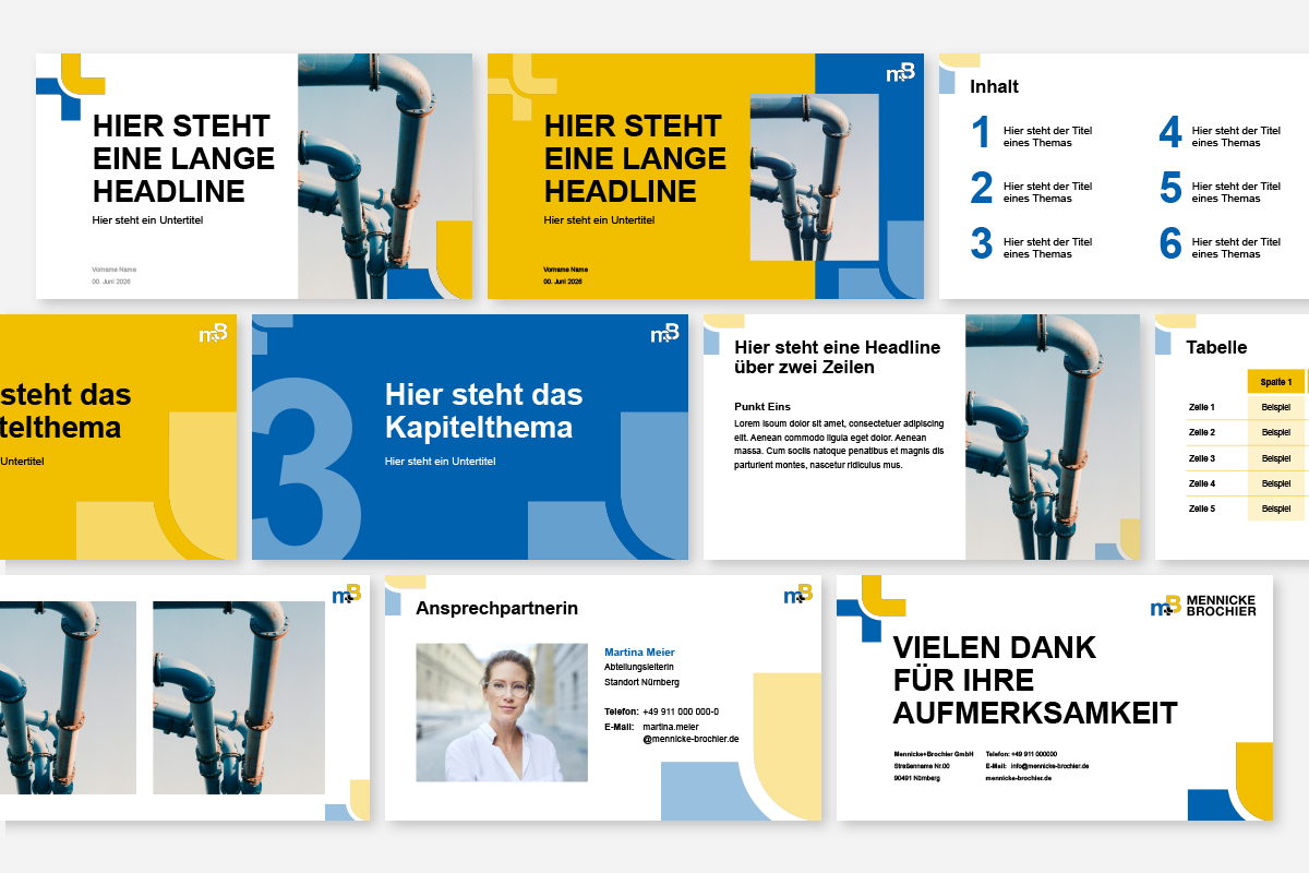 M+B Präsentationsvorlage Präsentationsvorlage von M+B im neuen Corporate Design